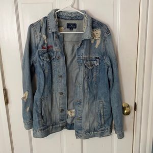 Lucky brand distressed denim jacket. Size M.